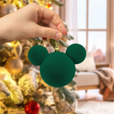 Esfera Navideña de Terciopelo, Mickey, Color Verde