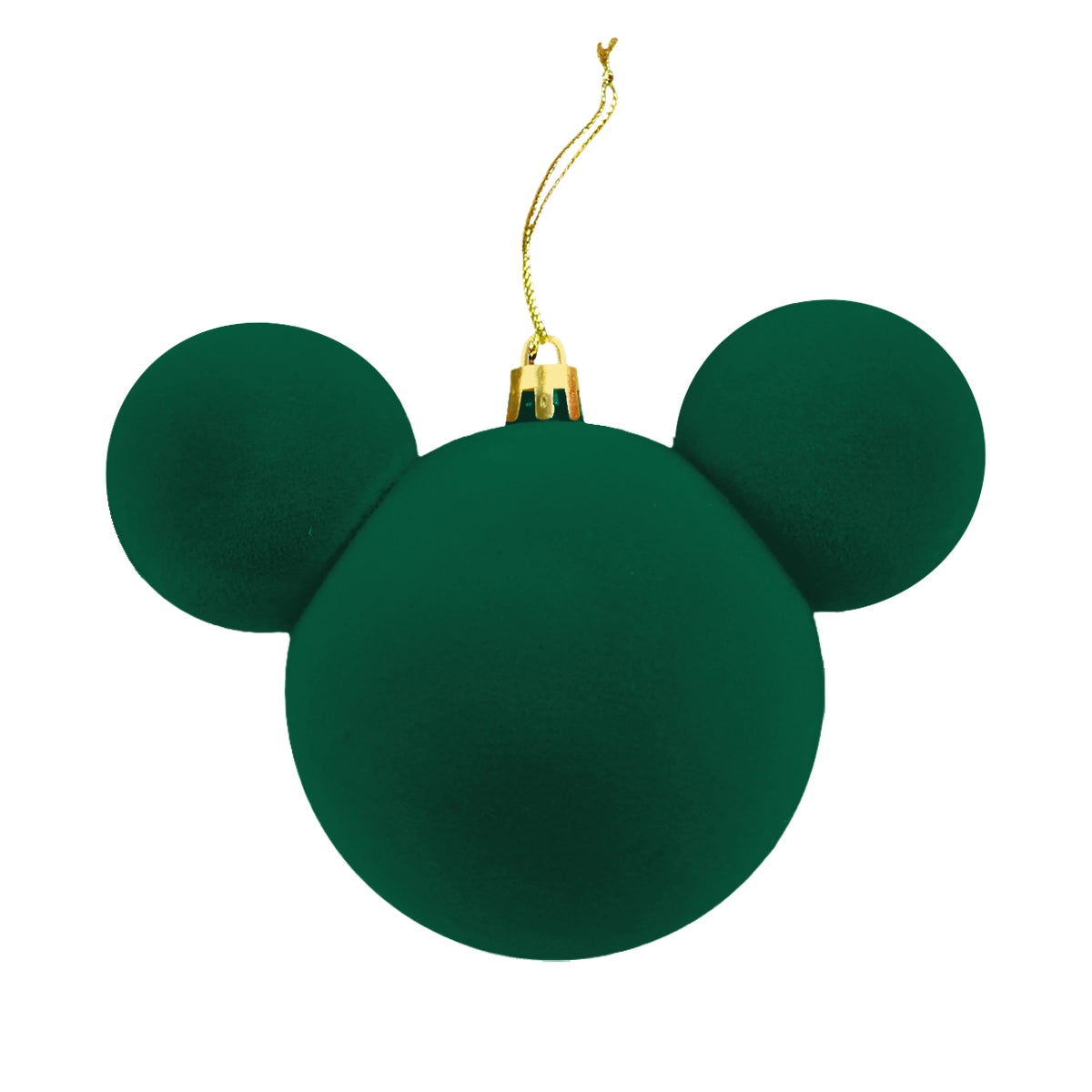 Esfera Navideña de Terciopelo, Mickey, Color Verde