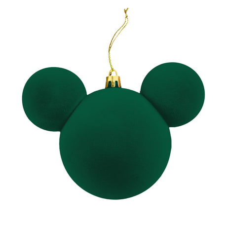 Esfera Navideña de Terciopelo, Mickey, Color Verde