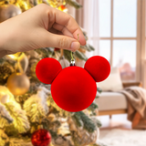 Esfera Navideña de Terciopelo, Mickey, Color Rojo