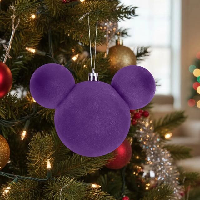 Esfera Navideña en Forma de Mickey, Color Morado