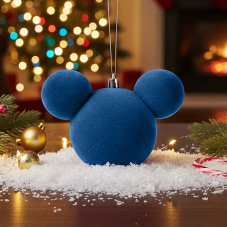 Esfera Navideña en Forma de Mickey, Color Azul