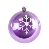 Esferas Navideñas, Diseño Copo de Nieve, Color Morado