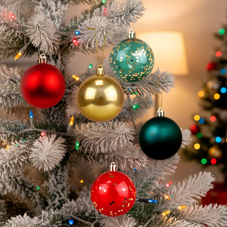 Mix de Esferas Navideñas Irrompibles, Colores, 5 pzas