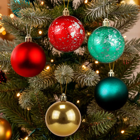 Mix de Esferas Navideñas Irrompibles, Colores, 5 pzas