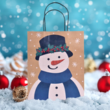 Bolsa de Regalo Navideña, Muñeco de Nieve, 3 pzas