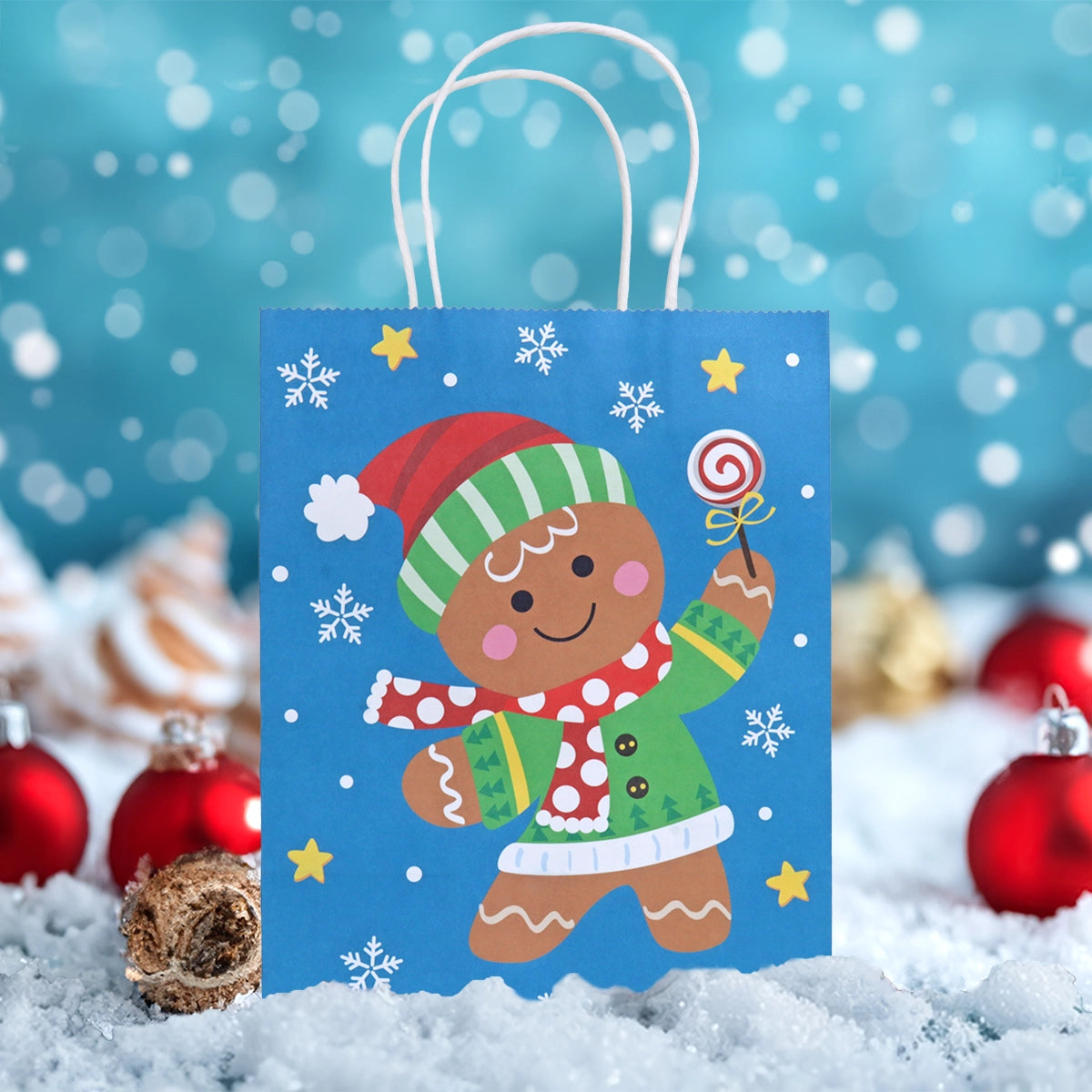 Bolsa de Regalo Navideña, Galleta Jengibre, 3 pzas