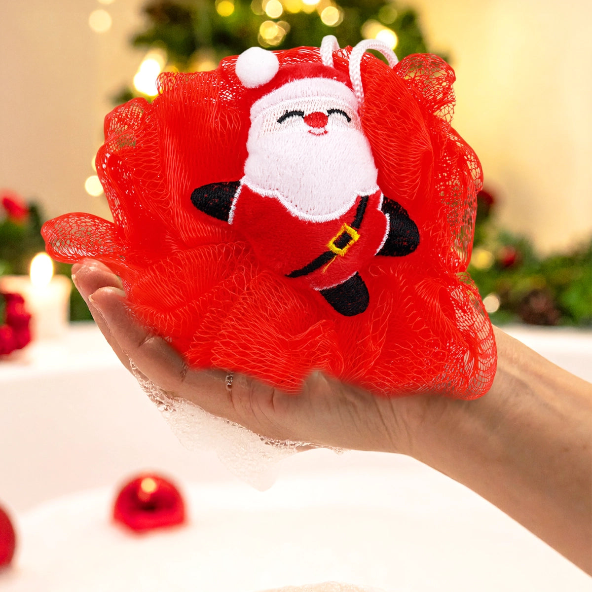 Esponja de Baño Navideña, Santa Claus