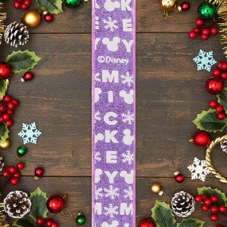 Listón Navideño, Mickey, Color Morado