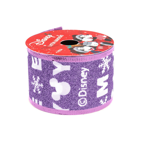 Listón Navideño, Mickey, Color Morado