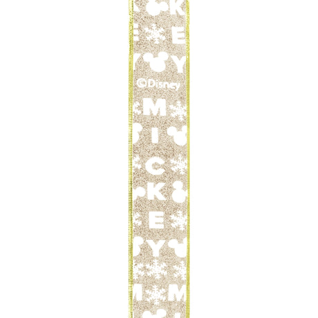 Listón Navideño, Mickey, Color Oro