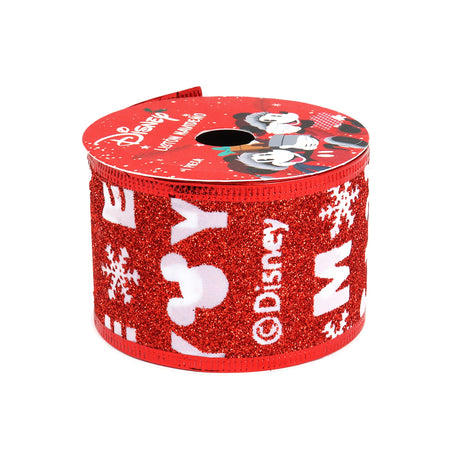 Listón Navideño, Mickey, Color Rojo