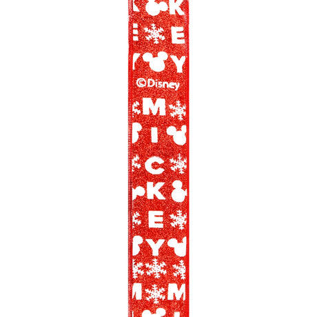 Listón Navideño, Mickey, Color Rojo