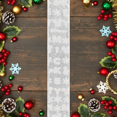 Listón Navideño, Mickey, Color Plata
