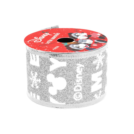 Listón Navideño, Mickey, Color Plata