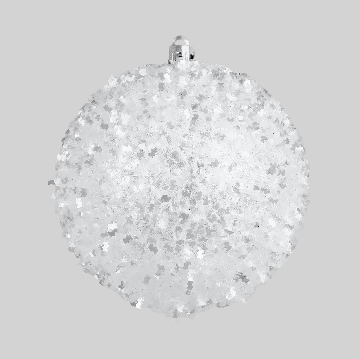 Esfera Navideña de Tinsel, Color Blanco, 2 pzas