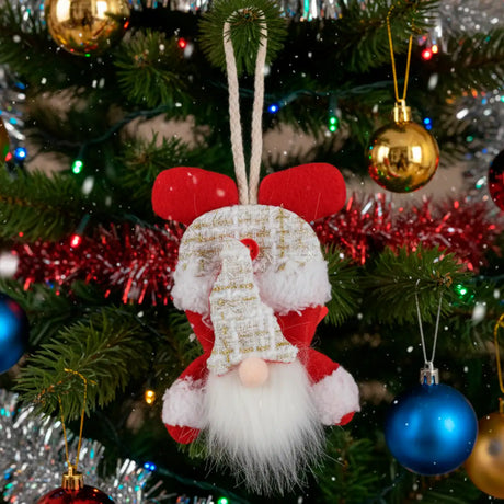 Adorno Colgante Navideño, Gnomo, Color Rojo