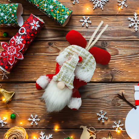 Adorno Colgante Navideño, Gnomo, Color Rojo