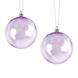 Esferas Navideñas, Iridiscente, Color Lila, 2 pzas