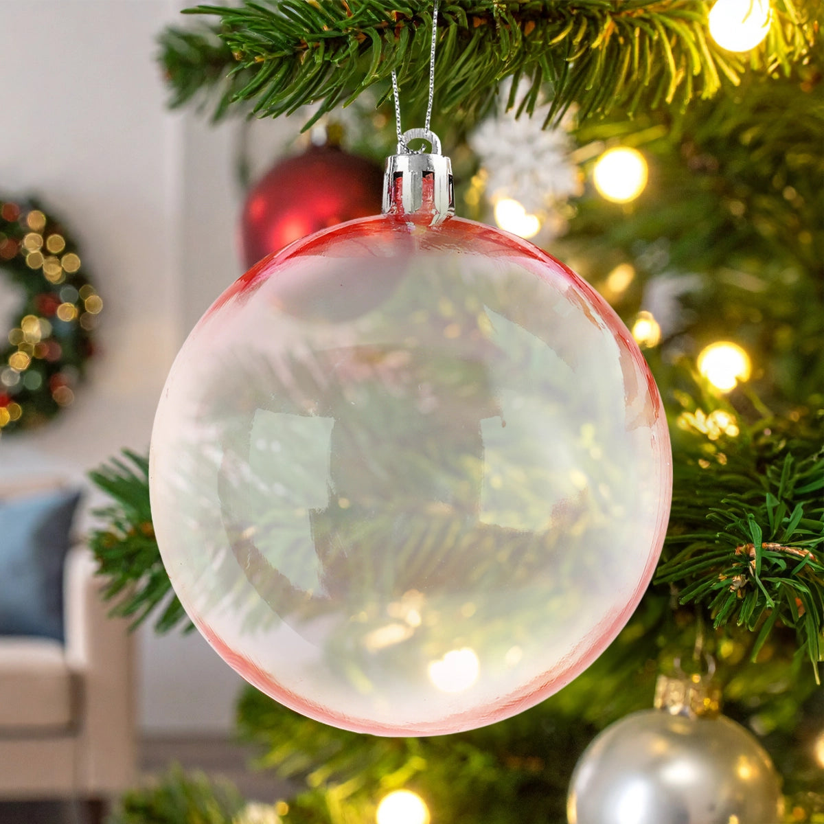 Esferas Navideñas, Iridiscente, 2 pzas