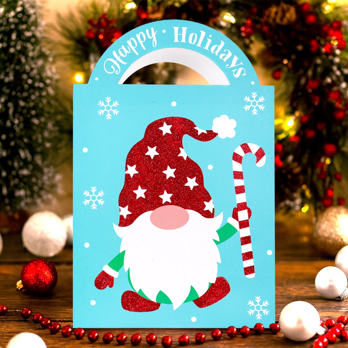 Bolsa de Regalo Navideña con Asa, Gnomo