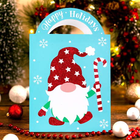 Bolsa de Regalo Navideña con Asa, Gnomo