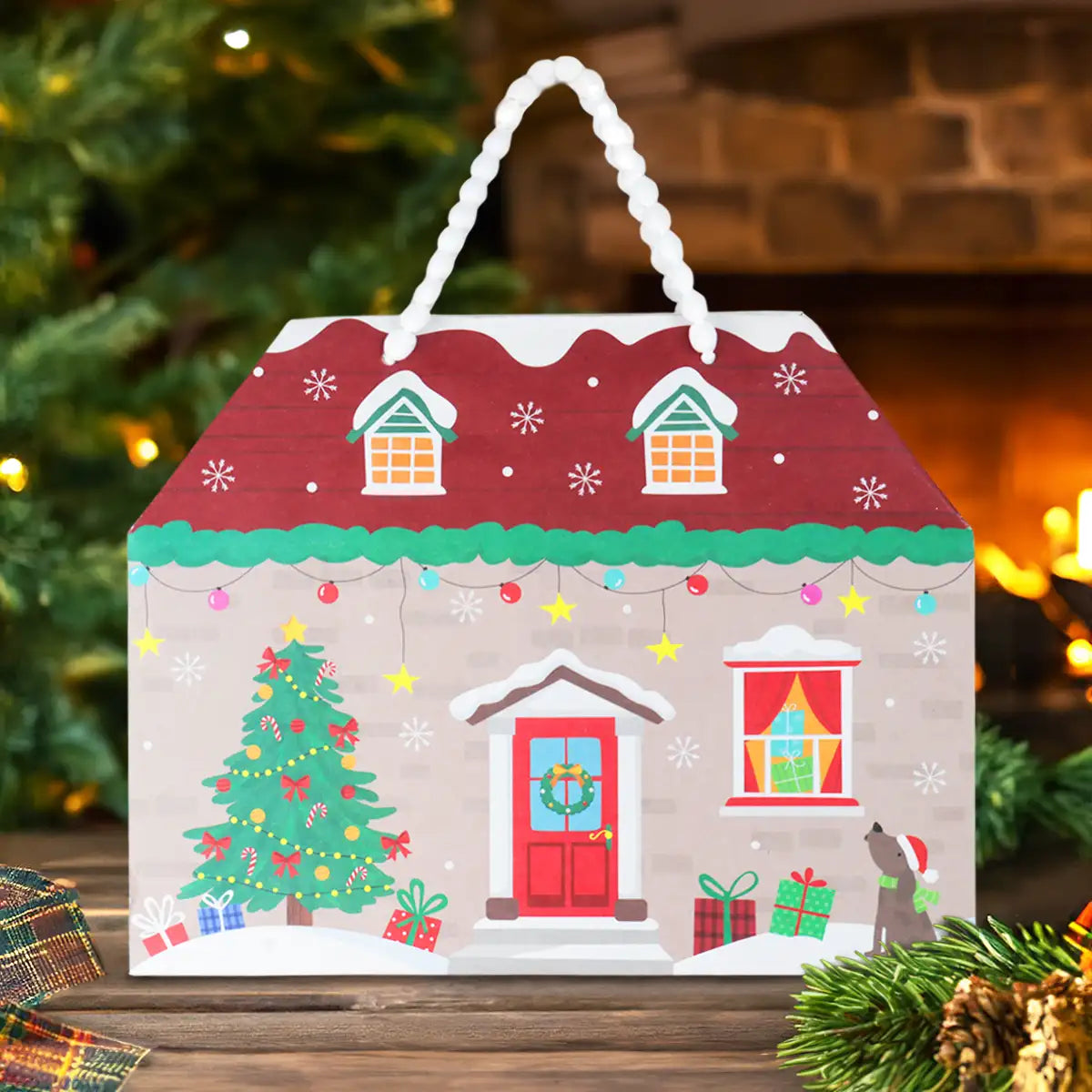 Bolsa de Regalo Navideña, Forma de Casa