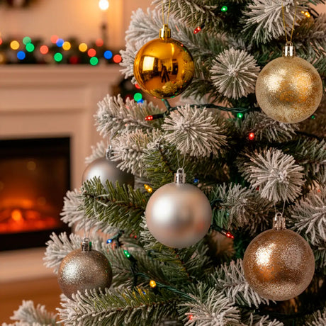 Mix de Esferas Navideñas, Color Café. 5 pzas