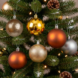 Mix de Esferas Navideñas, Color Café. 5 pzas