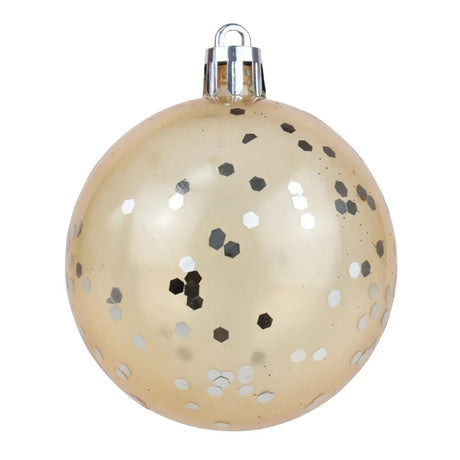 Mix de Esferas Navideñas, Color Oro. 5 pzas