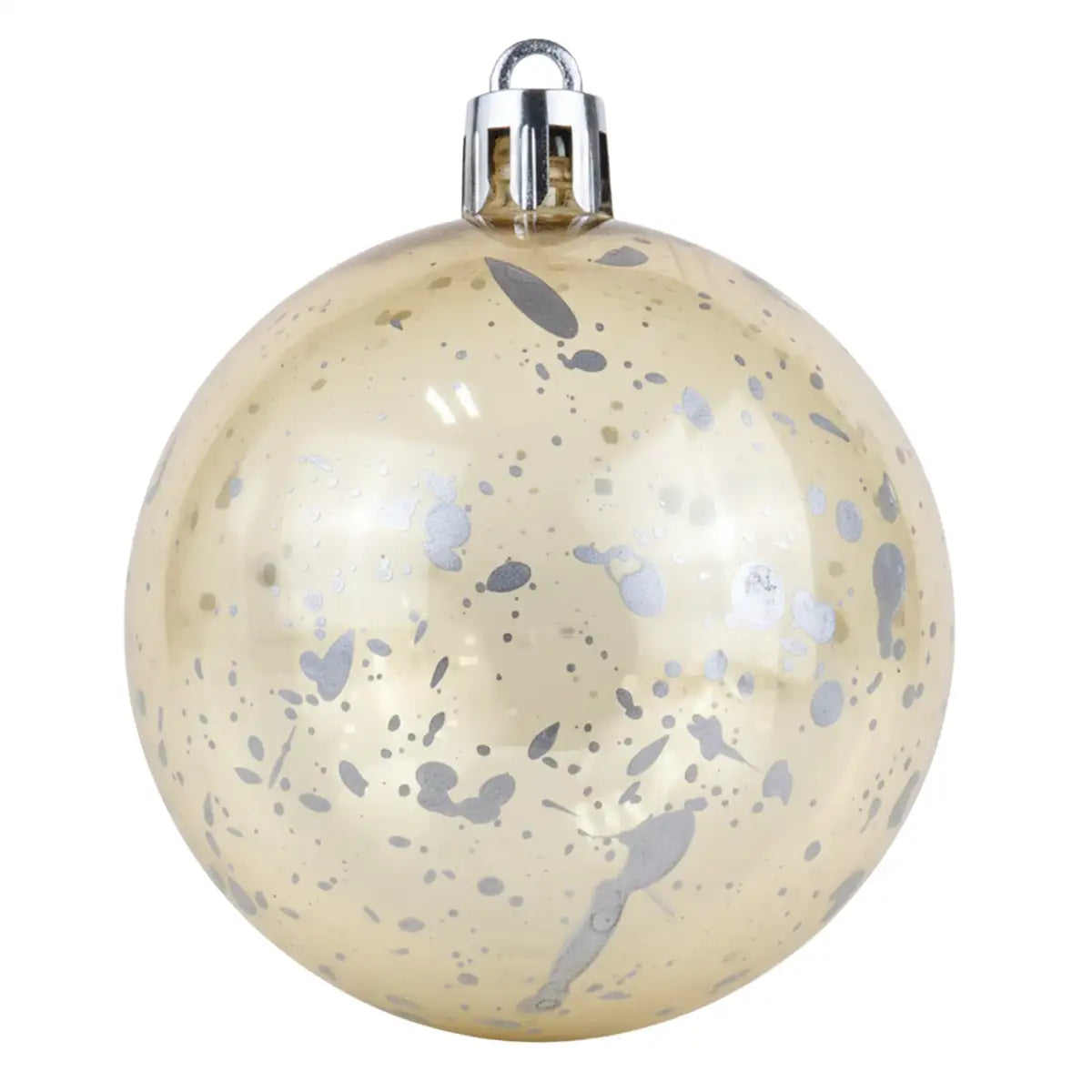 Mix de Esferas Navideñas, Color Plata. 5 pzas