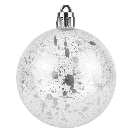 Mix de Esferas Navideñas, Color Plata. 5 pzas