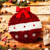 Esfera Navideña de Tinsel, Color Rojo