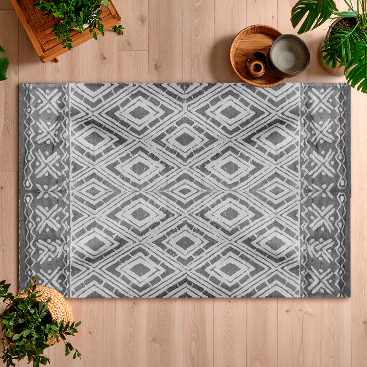 Alfombra, Diseño Color Gris, 91 x 152 cm