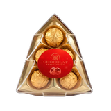 Chocolates, Caja en Forma de Pino, Color Dorado, 55 gr