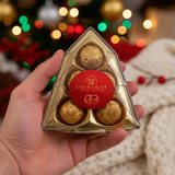 Chocolates, Caja en Forma de Pino, Color Dorado, 55 gr