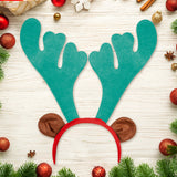 Diadema Navideña, Cuernos de Reno, Color Verde