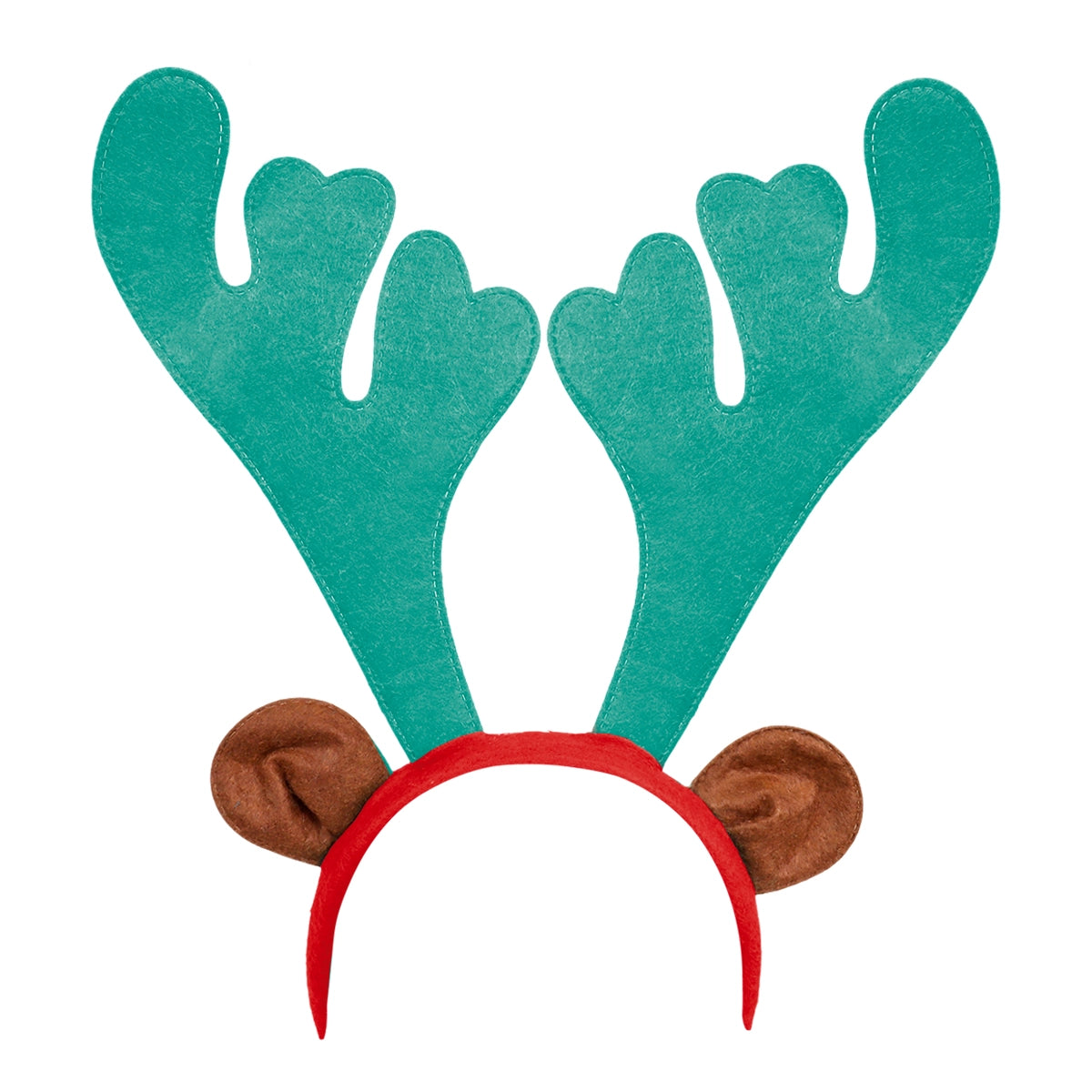 Diadema Navideña, Cuernos de Reno, Color Verde