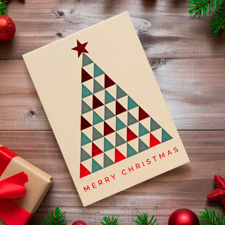 Caja de Regalo Navideña, Pino, Merry Christmas