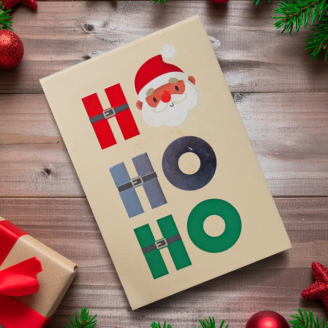 Caja de Regalo Navideña, HO HO HO, Santa