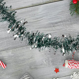 Guirnalda Navideña, Color Verde, Tinsel Plata