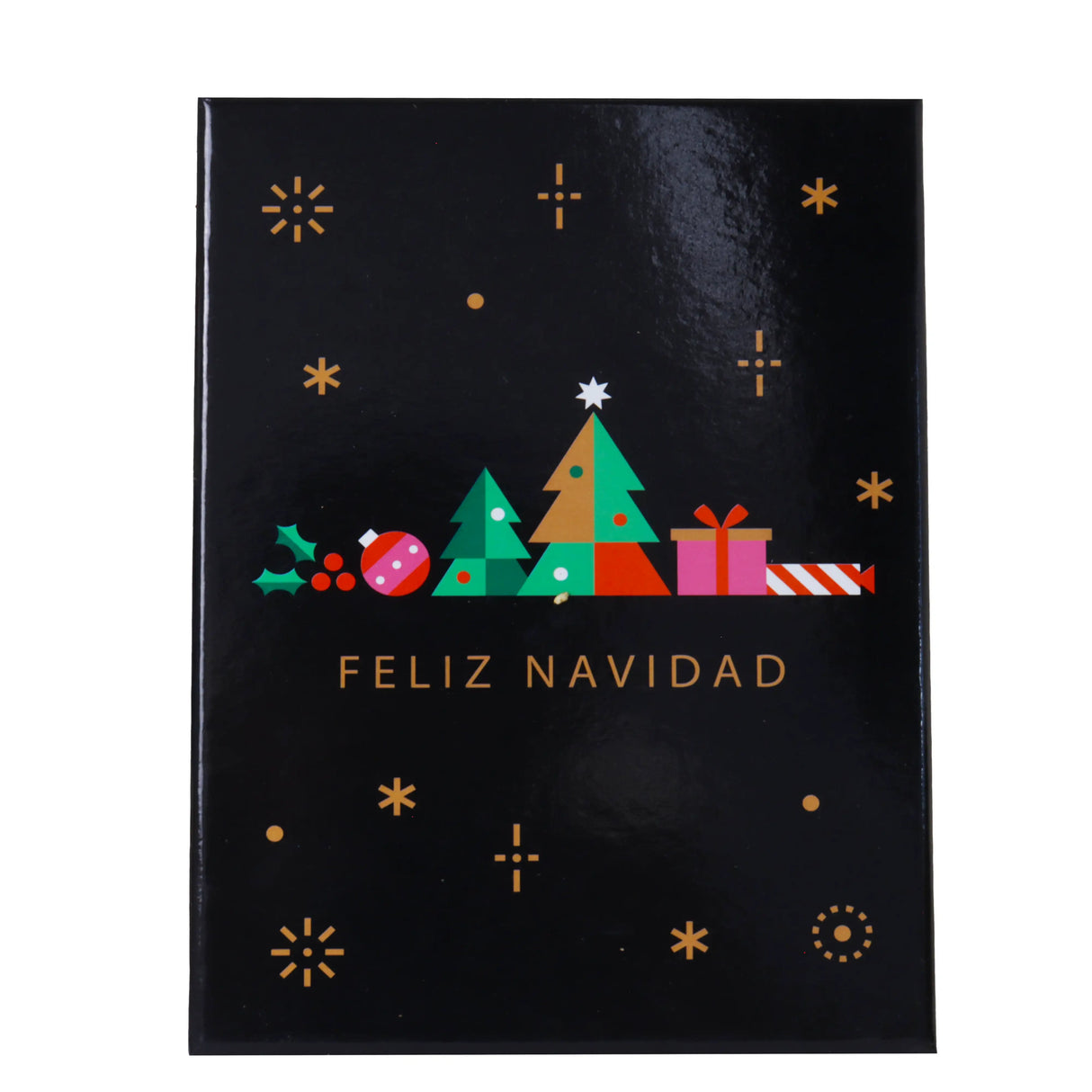 Caja de Regalo Navideña, Feliz Navidad, Pinos