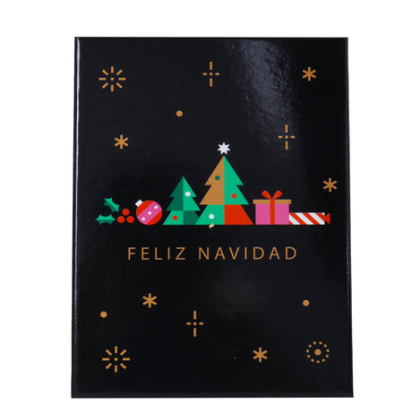 Caja de Regalo Navideña, Feliz Navidad, Pinos