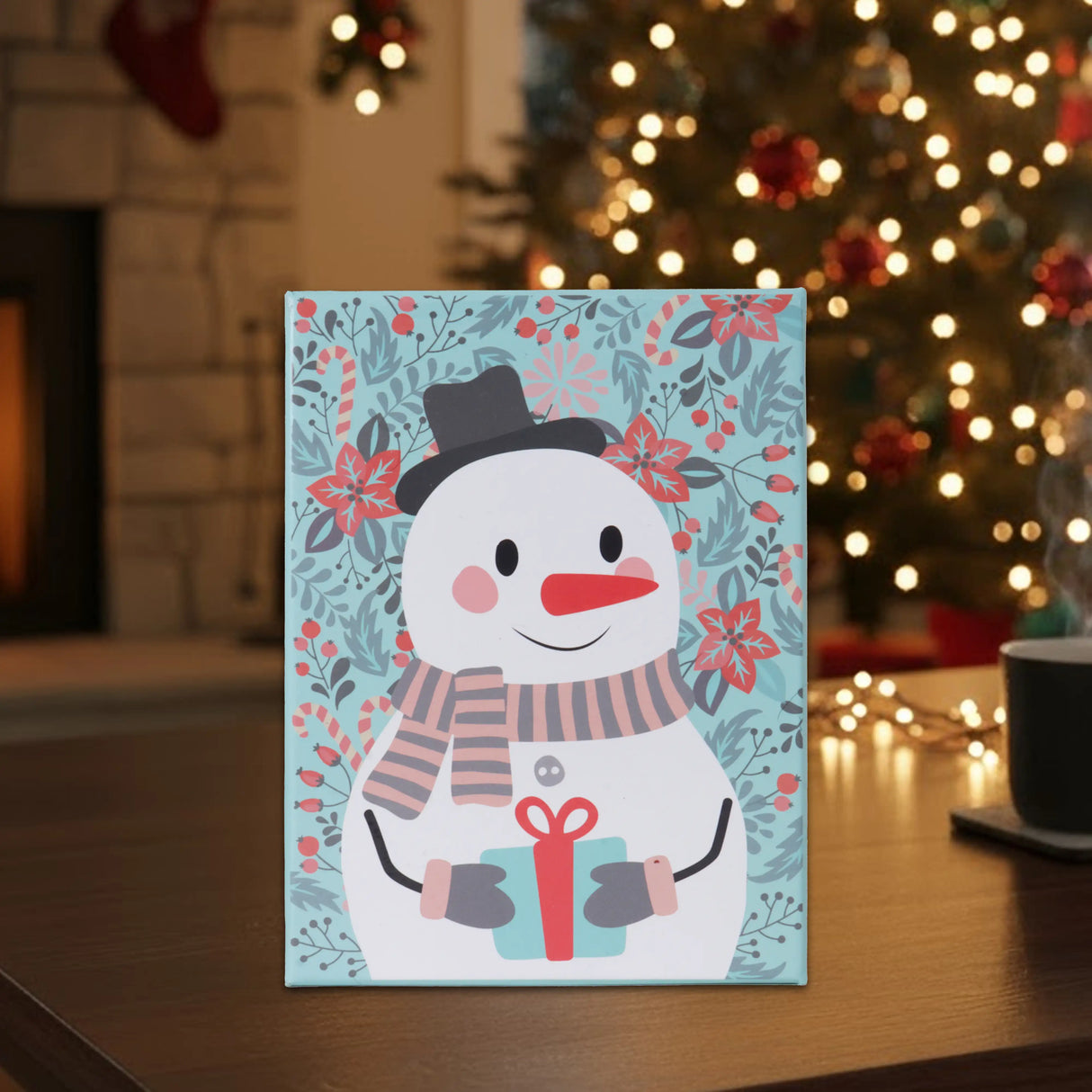 Caja de Regalo Navideña, Muñeco de Nieve