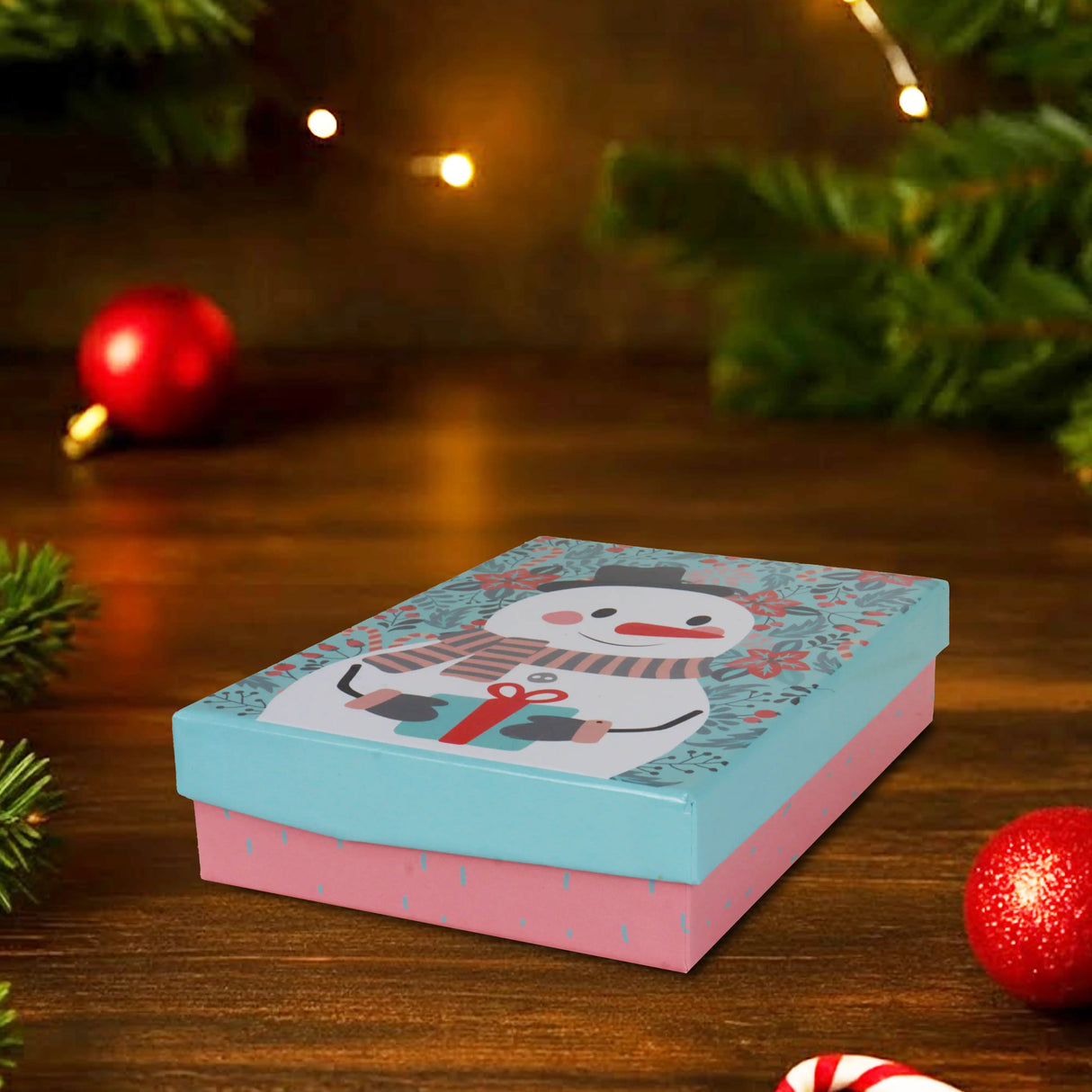 Caja de Regalo Navideña, Muñeco de Nieve