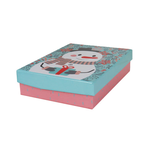 Caja de Regalo Navideña, Muñeco de Nieve