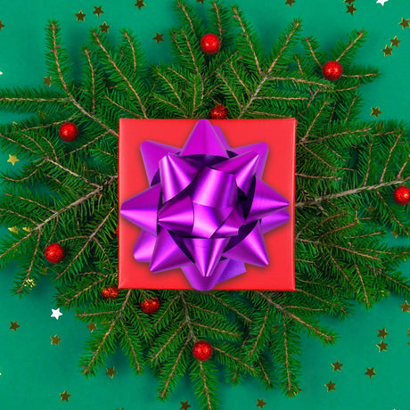 Moños de Regalo, Color Morado, 4 pzas