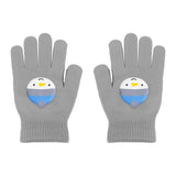 Guantes Navideños, Color Gris, Muñeco de Nieve