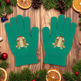 Guantes Navideños, Color Verde, Reno