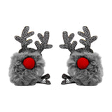 Broches de Cabello Navideños, Reno, Color Gris